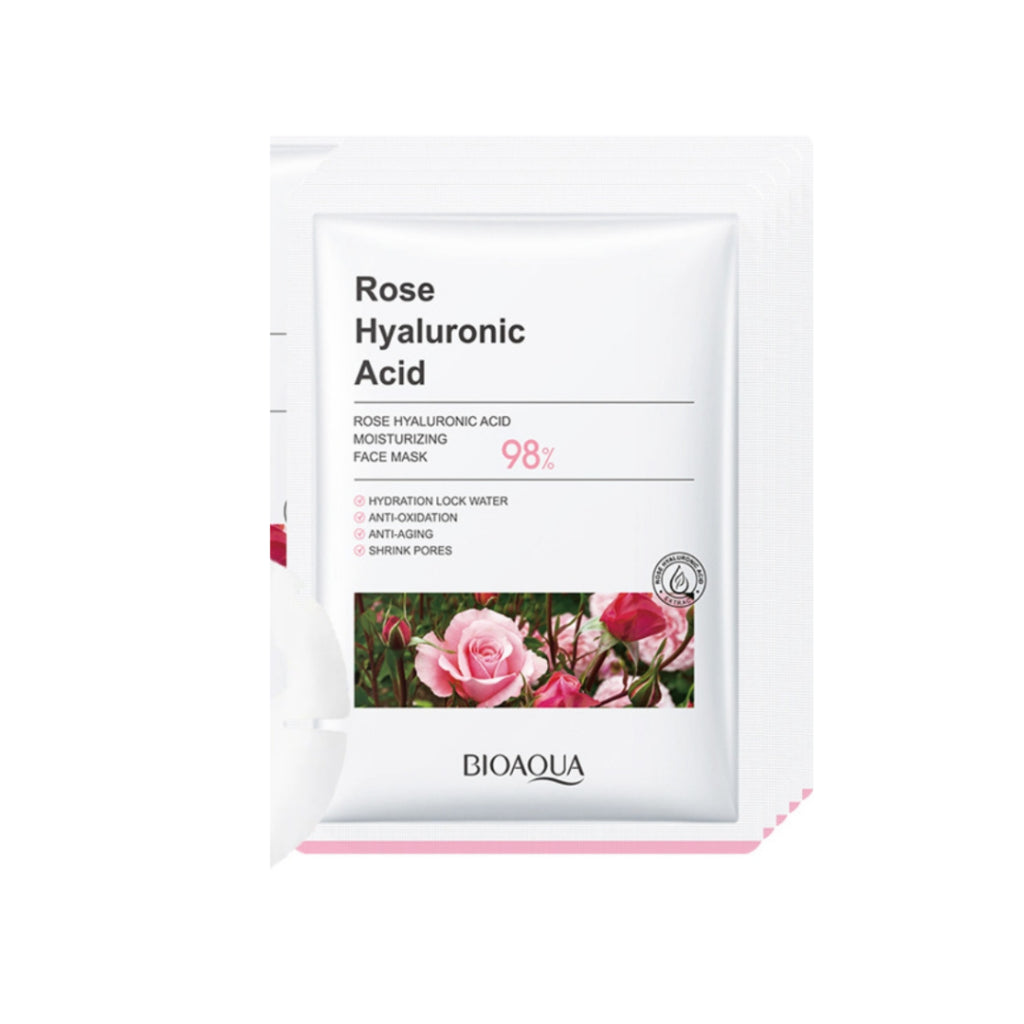 Mascarilla en velo Reparadora Rosas & Ácido Hialurónico Bioaqua (UNIDAD)